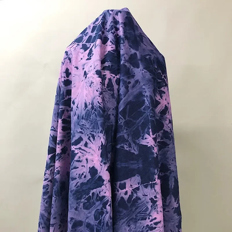 Sewing Batik Fabric - 50x170cm Gewaschener Batik-Denim-Stoff, verdickter Baumwollstoff zum